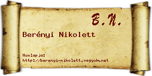 Berényi Nikolett névjegykártya