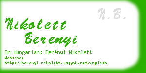 nikolett berenyi business card