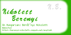 nikolett berenyi business card